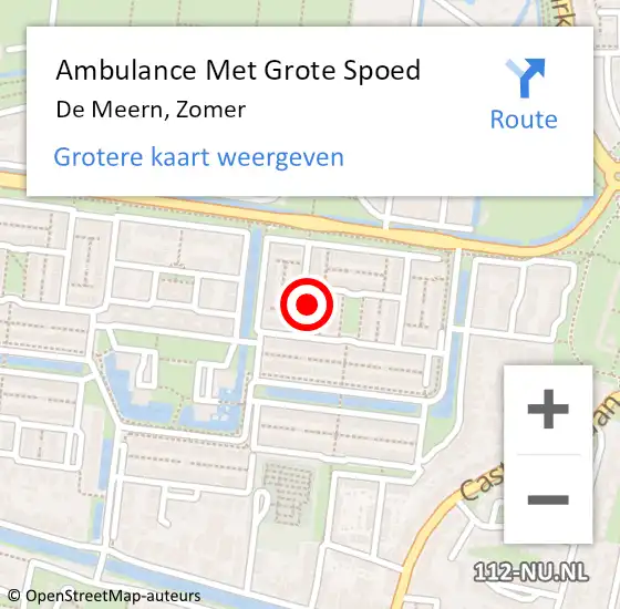 Locatie op kaart van de 112 melding: Ambulance Met Grote Spoed Naar De Meern, Zomer op 16 juni 2016 04:47
