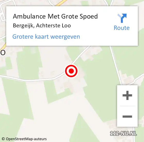 Locatie op kaart van de 112 melding: Ambulance Met Grote Spoed Naar Bergeijk, Achterste Loo op 16 juni 2016 06:00