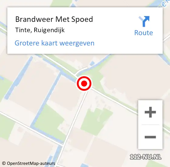 Locatie op kaart van de 112 melding: Brandweer Met Spoed Naar Tinte, Ruigendijk op 16 juni 2016 08:19