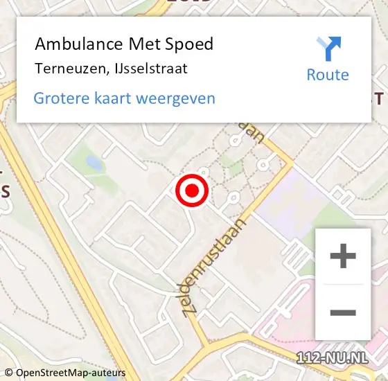 Locatie op kaart van de 112 melding: Ambulance Met Spoed Naar Terneuzen, IJsselstraat op 16 juni 2016 08:25