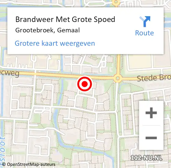 Locatie op kaart van de 112 melding: Brandweer Met Grote Spoed Naar Grootebroek, Gemaal op 16 juni 2016 10:39