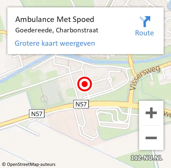 Locatie op kaart van de 112 melding: Ambulance Met Spoed Naar Goedereede, Charbonstraat op 16 juni 2016 11:42