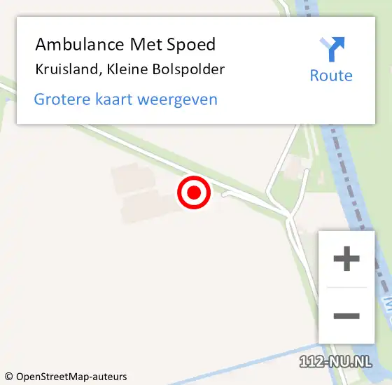 Locatie op kaart van de 112 melding: Ambulance Met Spoed Naar Kruisland, Kleine Bolspolder op 16 juni 2016 12:11