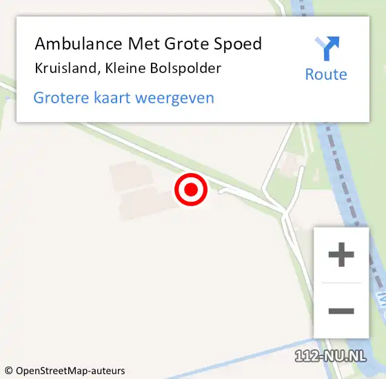 Locatie op kaart van de 112 melding: Ambulance Met Grote Spoed Naar Kruisland, Kleine Bolspolder op 16 juni 2016 12:15
