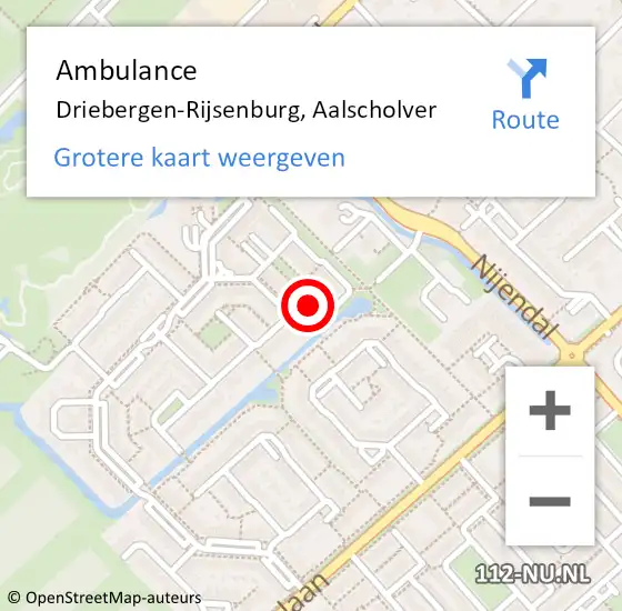 Locatie op kaart van de 112 melding: Ambulance Driebergen-Rijsenburg, Aalscholver op 16 juni 2016 13:24