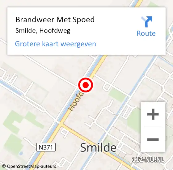 Locatie op kaart van de 112 melding: Brandweer Met Spoed Naar Smilde, Hoofdweg op 16 juni 2016 13:39