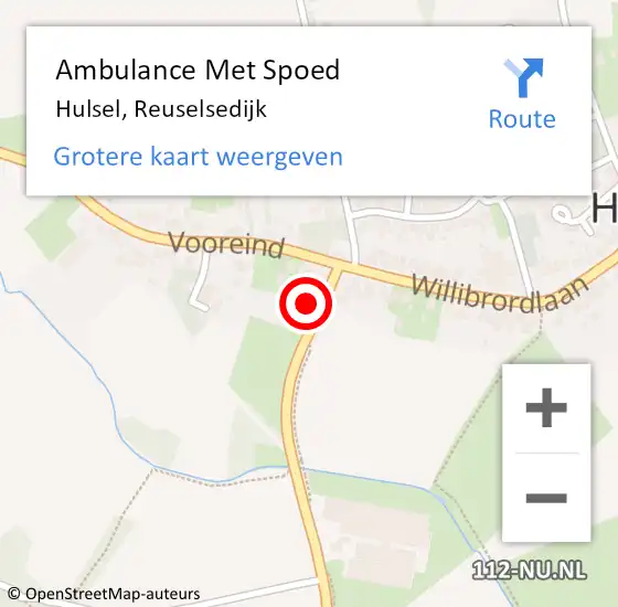Locatie op kaart van de 112 melding: Ambulance Met Spoed Naar Hulsel, Reuselsedijk op 16 juni 2016 14:20