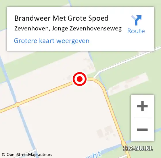 Locatie op kaart van de 112 melding: Brandweer Met Grote Spoed Naar Zevenhoven, Jonge Zevenhovenseweg op 16 juni 2016 14:58