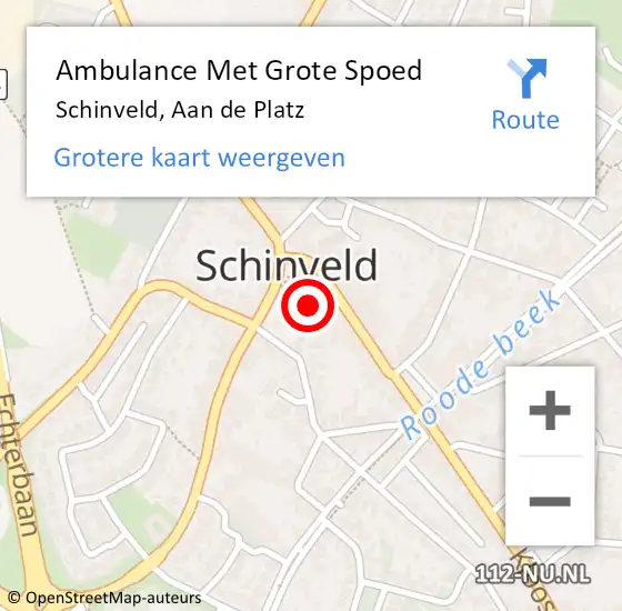 Locatie op kaart van de 112 melding: Ambulance Met Grote Spoed Naar Schinveld, Aan de Platz op 16 september 2013 13:44