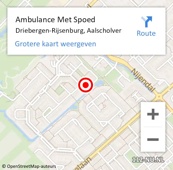 Locatie op kaart van de 112 melding: Ambulance Met Spoed Naar Driebergen-Rijsenburg, Aalscholver op 16 juni 2016 15:07