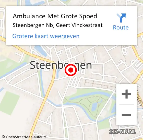 Locatie op kaart van de 112 melding: Ambulance Met Grote Spoed Naar Steenbergen Nb, Geert Vinckestraat op 16 juni 2016 16:40