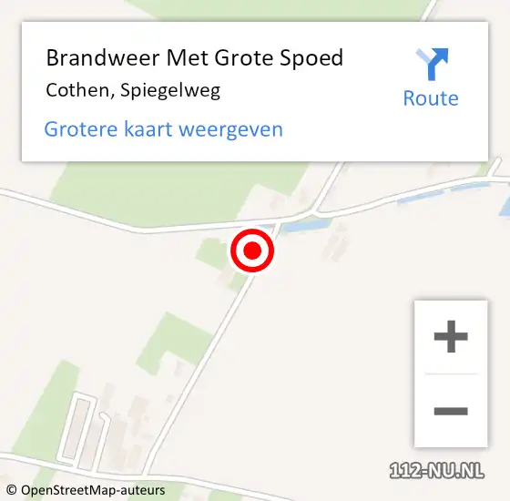 Locatie op kaart van de 112 melding: Brandweer Met Grote Spoed Naar Cothen, Spiegelweg op 16 juni 2016 17:28