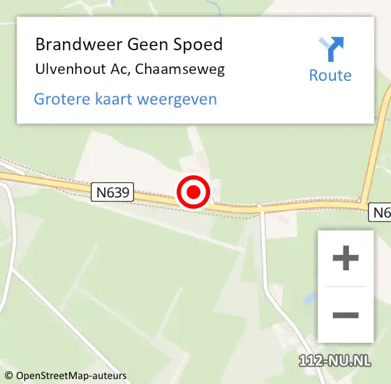 Locatie op kaart van de 112 melding: Brandweer Geen Spoed Naar Ulvenhout Ac, Chaamseweg op 16 juni 2016 19:58