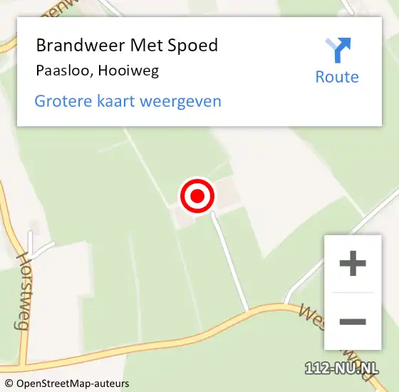 Locatie op kaart van de 112 melding: Brandweer Met Spoed Naar Paasloo, Hooiweg op 16 juni 2016 21:04