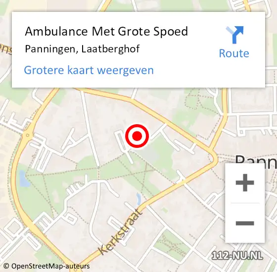 Locatie op kaart van de 112 melding: Ambulance Met Grote Spoed Naar Panningen, Laatberghof op 17 juni 2016 00:14