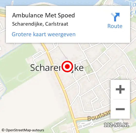 Locatie op kaart van de 112 melding: Ambulance Met Spoed Naar Scharendijke, Carlstraat op 17 juni 2016 01:20