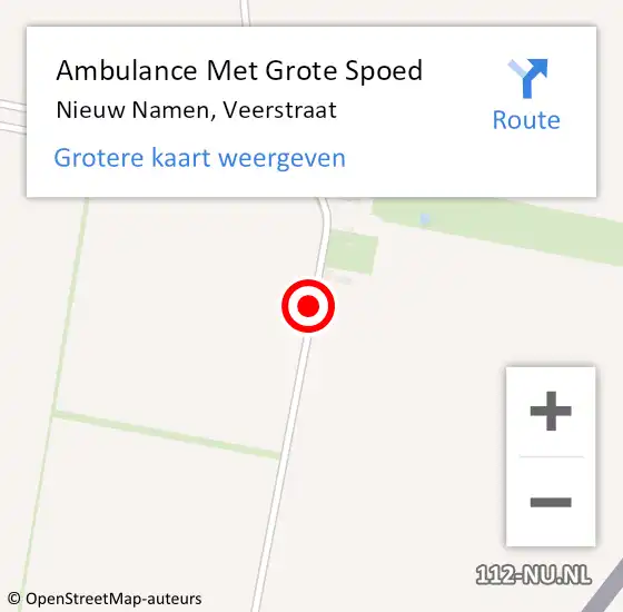 Locatie op kaart van de 112 melding: Ambulance Met Grote Spoed Naar Nieuw Namen, Veerstraat op 17 juni 2016 03:04