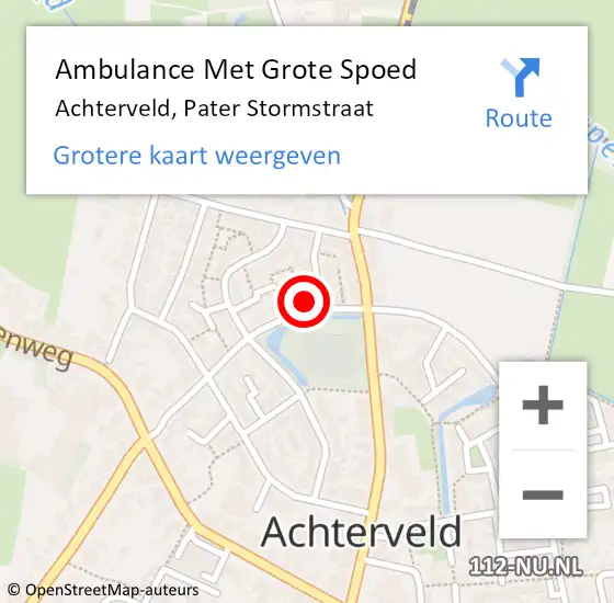 Locatie op kaart van de 112 melding: Ambulance Met Grote Spoed Naar Achterveld, Pater Stormstraat op 17 juni 2016 04:01