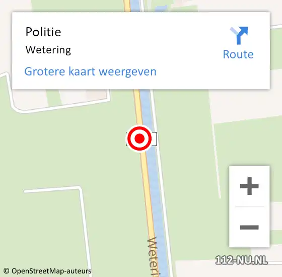 Locatie op kaart van de 112 melding: Politie Wetering op 17 juni 2016 09:18