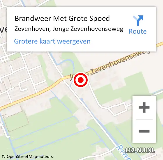 Locatie op kaart van de 112 melding: Brandweer Met Grote Spoed Naar Zevenhoven, Jonge Zevenhovenseweg op 17 juni 2016 10:40