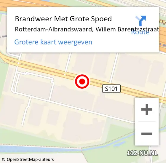 Locatie op kaart van de 112 melding: Brandweer Met Grote Spoed Naar Rotterdam-Albrandswaard, Willem Barentszstraat op 17 juni 2016 11:47