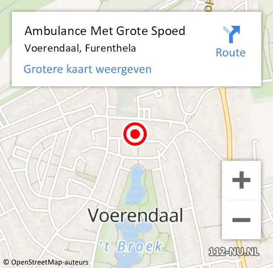 Locatie op kaart van de 112 melding: Ambulance Met Grote Spoed Naar Voerendaal, Furenthela op 18 december 2013 14:05