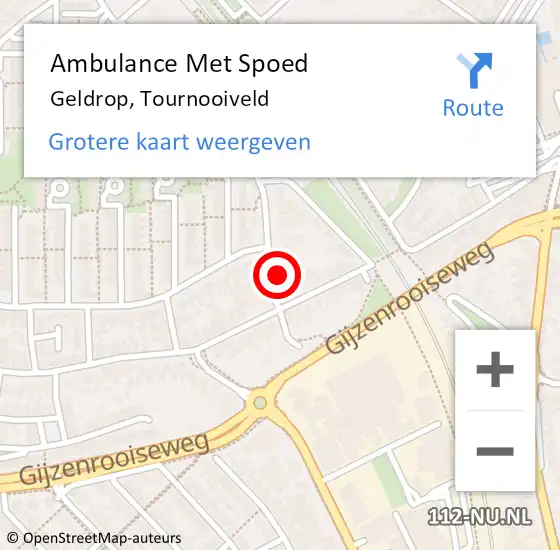 Locatie op kaart van de 112 melding: Ambulance Met Spoed Naar Geldrop, Tournooiveld op 17 juni 2016 13:22