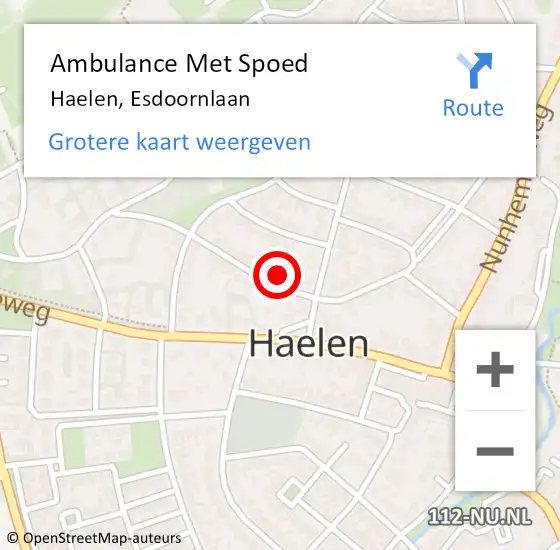 Locatie op kaart van de 112 melding: Ambulance Met Spoed Naar Haelen, Esdoornlaan op 17 juni 2016 14:01