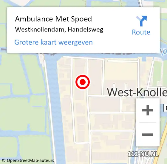 Locatie op kaart van de 112 melding: Ambulance Met Spoed Naar Westknollendam, Handelsweg op 17 juni 2016 14:05