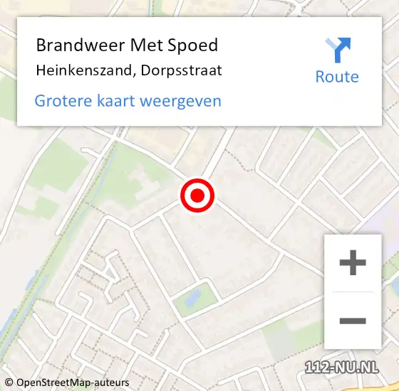 Locatie op kaart van de 112 melding: Brandweer Met Spoed Naar Heinkenszand, Dorpsstraat op 17 juni 2016 14:07