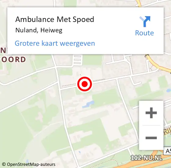 Locatie op kaart van de 112 melding: Ambulance Met Spoed Naar Nuland, Heiweg op 17 juni 2016 16:16