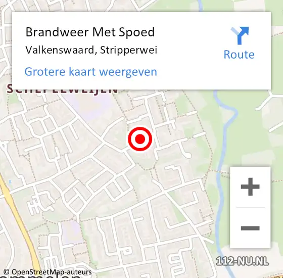 Locatie op kaart van de 112 melding: Brandweer Met Spoed Naar Valkenswaard, Stripperwei op 17 juni 2016 16:44