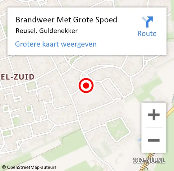 Locatie op kaart van de 112 melding: Brandweer Met Grote Spoed Naar Reusel, Guldenekker op 18 december 2013 14:26