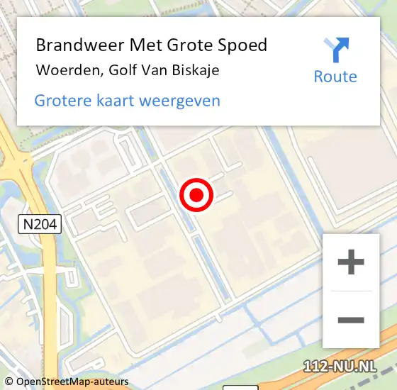 Locatie op kaart van de 112 melding: Brandweer Met Grote Spoed Naar Woerden, Golf Van Biskaje op 17 juni 2016 17:23