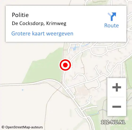 Locatie op kaart van de 112 melding: Politie De Cocksdorp, Krimweg op 17 juni 2016 19:04