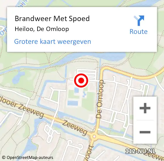 Locatie op kaart van de 112 melding: Brandweer Met Spoed Naar Heiloo, De Omloop op 17 juni 2016 20:43