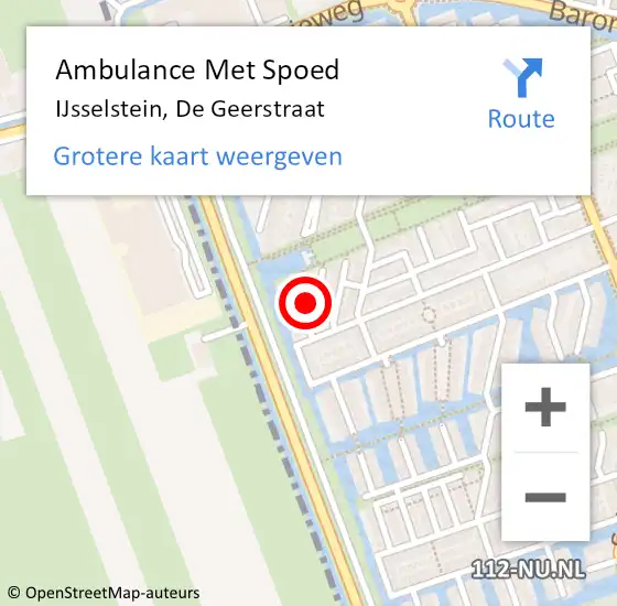 Locatie op kaart van de 112 melding: Ambulance Met Spoed Naar IJsselstein, De Geerstraat op 17 juni 2016 22:17