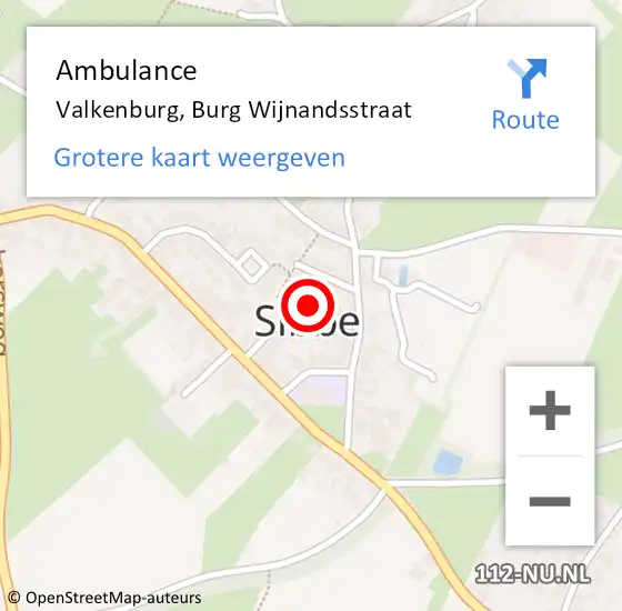 Locatie op kaart van de 112 melding: Ambulance Valkenburg, Burg Wijnandsstraat op 18 december 2013 14:43