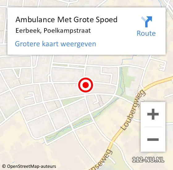 Locatie op kaart van de 112 melding: Ambulance Met Grote Spoed Naar Eerbeek, Poelkampstraat op 18 juni 2016 00:06