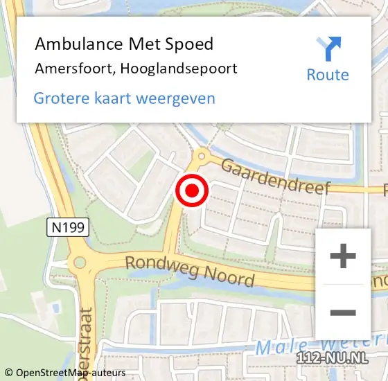 Locatie op kaart van de 112 melding: Ambulance Met Spoed Naar Amersfoort, Hooglandsepoort op 18 juni 2016 02:40