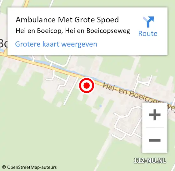 Locatie op kaart van de 112 melding: Ambulance Met Grote Spoed Naar Hei en Boeicop, Hei en Boeicopseweg op 18 juni 2016 04:30