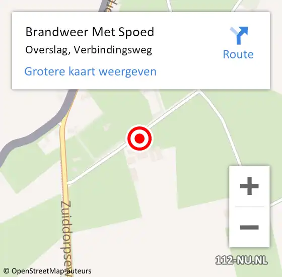 Locatie op kaart van de 112 melding: Brandweer Met Spoed Naar Overslag, Verbindingsweg op 18 juni 2016 09:02