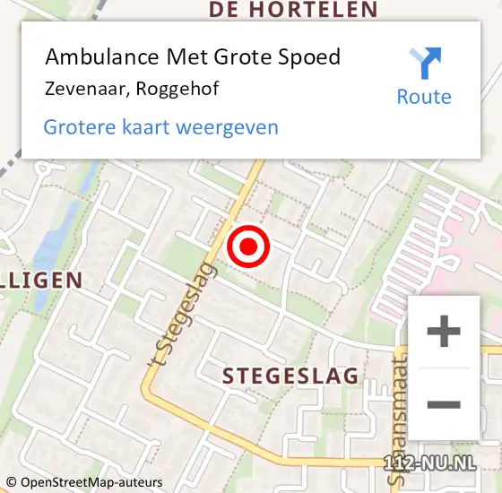 Locatie op kaart van de 112 melding: Ambulance Met Grote Spoed Naar Zevenaar, Roggehof op 18 juni 2016 09:12