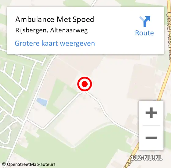 Locatie op kaart van de 112 melding: Ambulance Met Spoed Naar Rijsbergen, Altenaarweg op 18 juni 2016 09:39