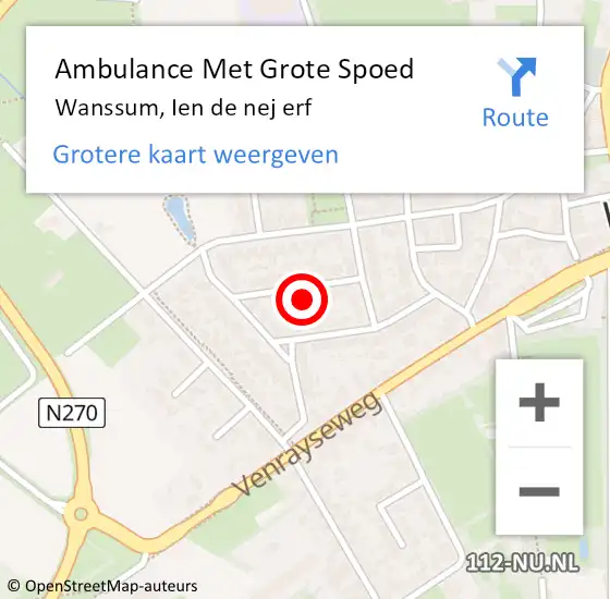 Locatie op kaart van de 112 melding: Ambulance Met Grote Spoed Naar Wanssum, Ien de nej erf op 18 juni 2016 09:45