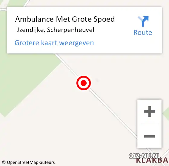 Locatie op kaart van de 112 melding: Ambulance Met Grote Spoed Naar IJzendijke, Scherpenheuvel op 18 juni 2016 10:17