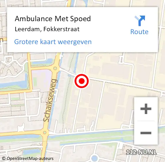 Locatie op kaart van de 112 melding: Ambulance Met Spoed Naar Leerdam, Fokkerstraat op 18 juni 2016 10:57