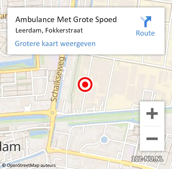 Locatie op kaart van de 112 melding: Ambulance Met Grote Spoed Naar Leerdam, Fokkerstraat op 18 juni 2016 11:01