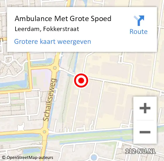 Locatie op kaart van de 112 melding: Ambulance Met Grote Spoed Naar Leerdam, Fokkerstraat op 18 juni 2016 11:02