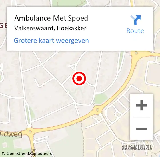 Locatie op kaart van de 112 melding: Ambulance Met Spoed Naar Valkenswaard, Hoekakker op 18 juni 2016 11:25